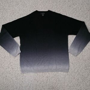 Men's Gradient Crewneck Sweater in Black and Gray